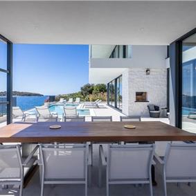 3 x 5 bedroom seafront villa with heated infinity pool near Rogoznica, sleeps 10